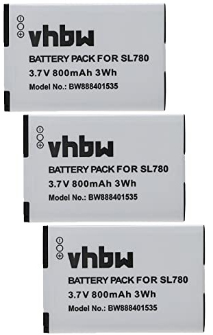 vhbw 3x Battery compatible with Siemens Gigaset SL350, SL350H, SL450, SL400A, SL400, SL400H Wireless Landline Phone (800 mAh, 3.7 V, Li-Ion)