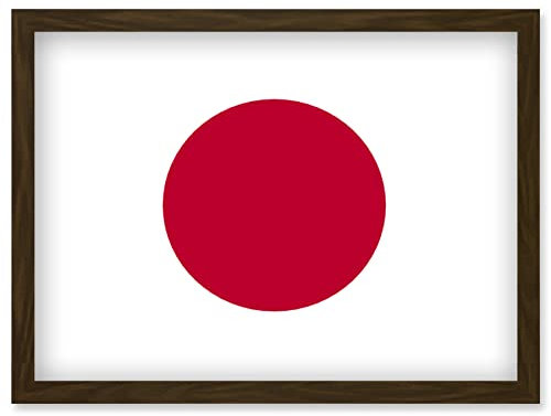 Artery8 Japan National Flag Patriotic Vexillology World Flags Country Region Poster Artwork Framed Wall Art Print A4