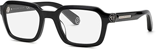 Philipp Plein Unisex VPP083M Sunglasses, Shiny Black, 52