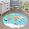 Paco Home Kinderteppich Teppich Rund Kinderzimmer Spielteppich Straßenteppich Modern rutschfest Junge Mädchen, Grösse:160 cm Rund, Farbe:Türkis