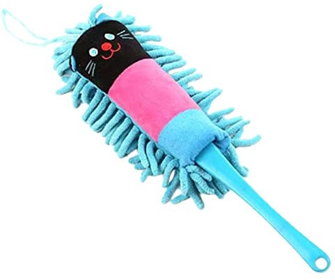 Sharplace Microfiber Duster Brush Kids Pretend Toy Detachable Brush Head Cartoon Washable Duster Dust Cleaning Brush for Office Ceiling Fan Household, blue