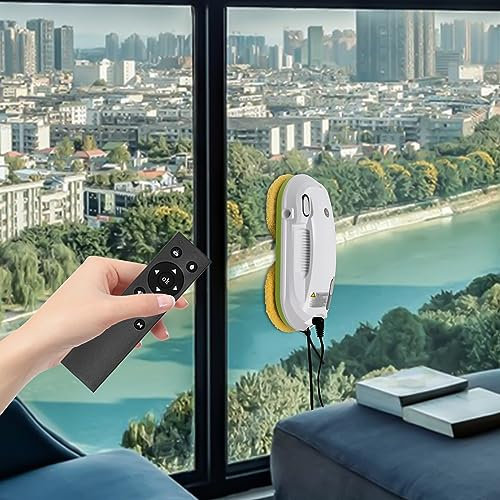 Fensterputzroboter Kabellos Fensterputzer Robot 2800pa Saugleistung, 2-Wege-Spray, Infrarot-Sensoren Fensterreiniger Elektrisch Fenster Roboter mit Fernbedienung & App, Reichweite Fernbedienung 8m