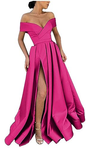 2023 Robe Soiree De Gala Robe Longue Femme en Satin éLégante Sexy Dos Nu Fendue Spaghetti Sangle Grande Taille Couleur Unie Swing pour Bal Mariage Cocktail Robe De Soirée Longue Mariage Party Dress