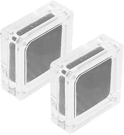 Warmhm 2er-Box Magnetbox Schmuckschatulle Messerring Messer Vitrine Kleine Leckerli-Box Edelsteine Ohrringe Veranstalter Edelstein-schaukasten Klare Schmuckschatulle Ringbox Acryl Smaragd