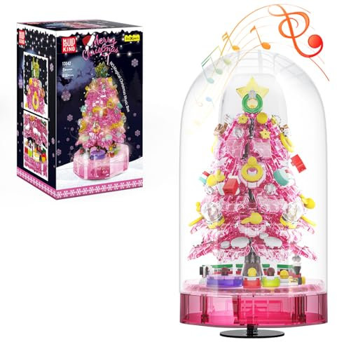 Mould King 10089 Weihnachtsbaum Bausteine Weihnachten Spieluhr Drehbare Klemmbausteine mit LED Licht Weihnachten Geschenke Spielzeug für Erwachsene und Kinder (688 Teile)