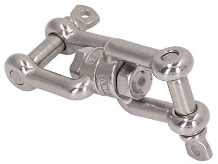 Double Manille Pivotante, Manille à Double Mâchoire En Acier Inoxydable, Connecteur D'ancrage à Mâchoire Universel Antirouille, Manille Pivotante à œil Pour Connexion De Levage De Matériel(10mm)