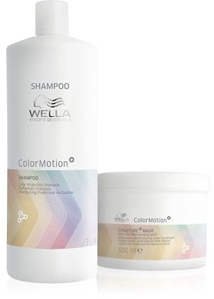 Wella Professionals ColorMotion+ Vorteils-Set – professionelle Haarpflege für gefärbtes Haar für mehr Glanz – Set aus 1 L Shampoo und 500 ml Haarkur