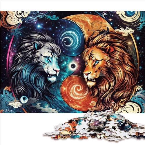Puzzle für Erwachsene Puzzles für Erwachsene 1000 wunderschöne Löwenköpfe Holzpuzzle für Erwachsene und Kinder ab 12 Jahren Heimdekoration Puzzlespielzeug Größe: 50 x 75 cm