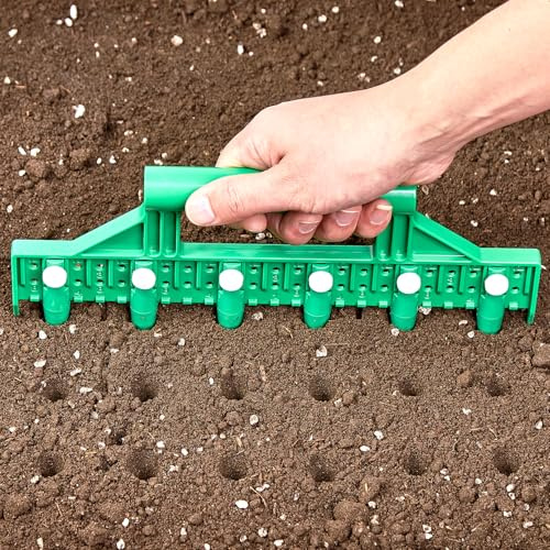 HHTHH Plantoir à semences Vert, Outil Multifonction pour semis, Outil d'espacement de semences, Outil d'espacement de Sol pour Planter des graines pour Poser des rangées idéalement espacées