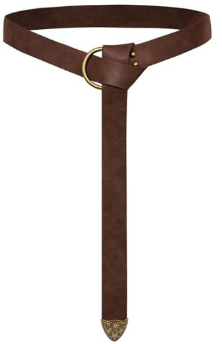 Scarlet Darkness Mittelalter Ledergürtel Renaissance Zubehör Piraten Wikinger Gürtel, Dunkelbraun, Einheitsgröße