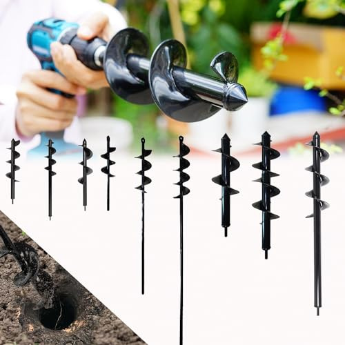 GARTENBOHRER ERDBOHRER FÜR BOHRMASCHINE Schnecken SPIRALBOHRER PFAHLBOHRER Blume, 5cm*22cm
