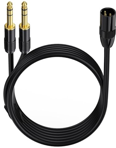 innov8 XLR Male to Dual 6.35mm 1/4'' TRS Male Stereo Audio Splitter Cable (3m)