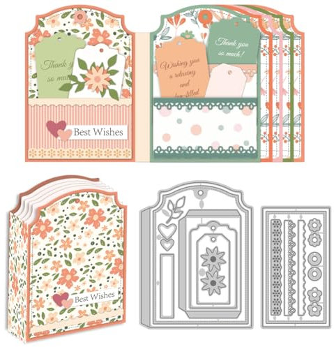 DELORIGIN 3D Etikett Loseblattwerk Clipbook Für Die Kartenherstellung Stanzformen Mit Blumenrahmen Karbonstahl Prägeschablonen Stanzschablonen Zum Basteln Geburtstagsgeschenk Dekor Fotoalbum