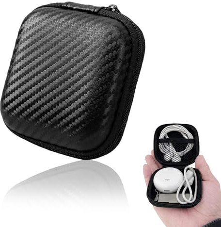 Eva Hard Shell Earphone Case, Earphone Data Cable Storage Bag, Portable Earphone Storage Box, Suitable For Shopping, Traveling, Outdoor Activities (Black,3.4 * 3.4 * 1.4Inch)