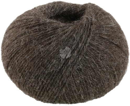 LANA GROSSA Natural Lama Fine | Feine Baby-Lama Fasern klassisch verzwirnt | Handstrickgarn aus 100% Lama (Baby) | 50g Wolle zum Stricken & Häkeln | 150m Garn FB115