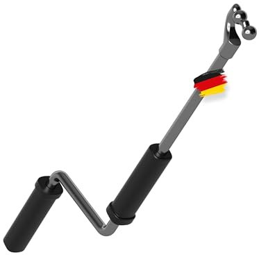 BAUHELD® Markisenkurbel mit Kugel-Haken [Made in Germany] - Markisenstange aus verzinktem Stahl [100cm] - Hochfester Handgriff aus Kunststoff - Kompatibel mit runden Markisen-Ösen - Metall