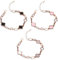 DKDDSSS 3 Pcs Lucky Leaf Bracelet, Four-Leaf Clover Jewelry Set for Women Girls, Simple Design Style (Black+White+Pink)