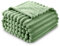 GC GAVNO CAVAILIA Ribbed Blanket Throw | Fluffy Fleece Throws For Sofas, Bed, Settee, Couch | Comfortable Extra Large Blankets & Throws | King Size 200x240 Cm | Green