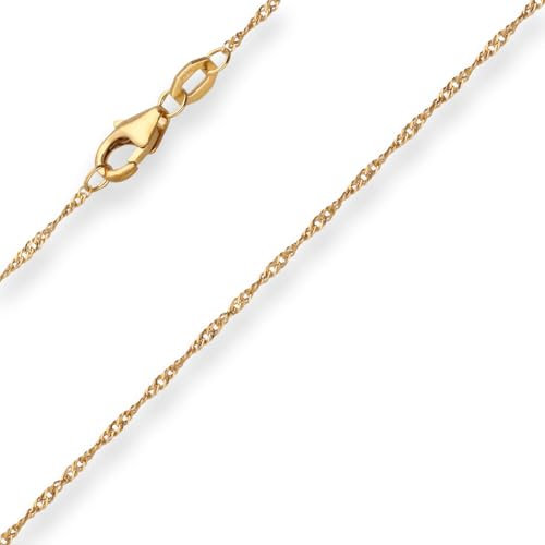 1,2mm Singapurkette Goldkette Collier Halskette aus 375 Gold Gelbgold 42cm