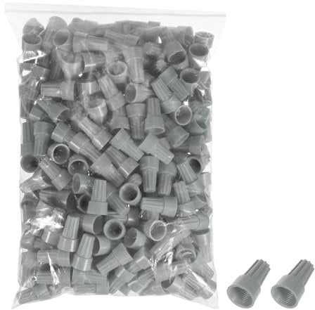 sourcing map 250pcs Wire Connectors Nuts, Electrical Wire Connectors 22-12 AWG Electric Wire Caps, Spring Insert Wire Connectors Nuts Connectors Grey