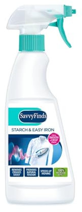 SavvyFinds Starch & Easy Iron Spray - 2-in-1 Wrinkle Release & Starch for Crisp, Smooth Fabrics - 500ml Eco-Friendly Formula - for All Washable Textiles
