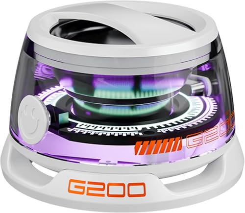 RigWig Magnetic Bluetooth - G200 Pro Wireless Phone Stand Gaming Speaker, IP67 Waterproof, Compact Portable Speaker for Shower, Outdoor, Travel, Teens - Ideal Christmas (White)