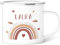 GRAVURZEILE Emaille Tasse für Kinder - Kindermotive - Personalisiert mit Namen - 8 versch. Motive - 300 ml - Trinkbecher für Kinder - Geschenk für Jungen & Mädchen - Farbe: Regenbogen Rot