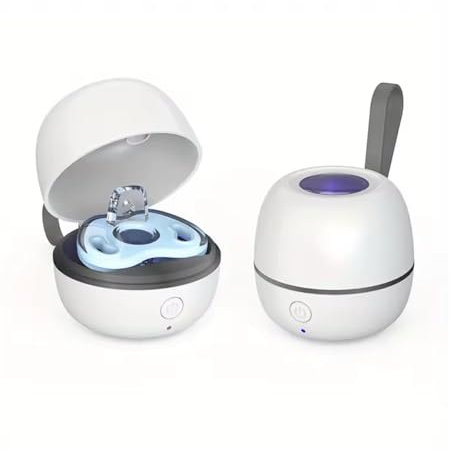 Custodia per Ciuccio 0+ Mesi custodia sterilizzante per ciuccio portatile con scatola disinfettante ricaricabile da viaggio a luce UV 99,99% pulita in 180 secondi usc type-c