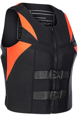 YAMNYSS Kayaking Vest for Adult, Professional High Buoyancy Neoprene Adjustable Swim Life Jacket for Surfing Rafting Floating,Black,4XL