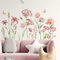OUFEI Wall Stickers Floral Wallpaper Peel and Stick Pink Fresh Flowers Wall Decals for Living Room Girls Bedroom Baby Kids Nursery Wall Decoration