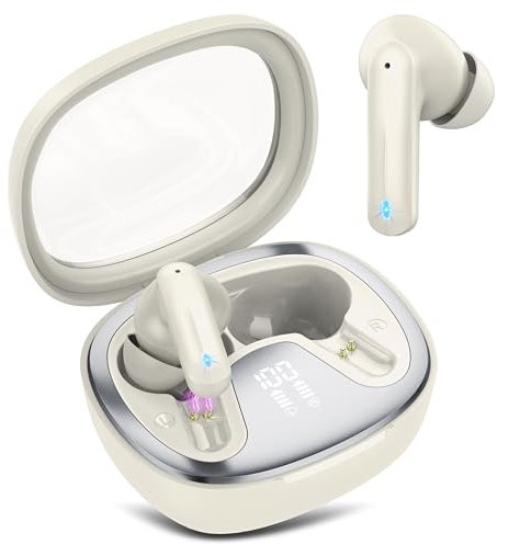 AOSRAU AI Kopfhörer Übersetzer, 3-in-1 Translator Earbuds, Bluetooth 5.4 Sprachübersetzer für 164 Sprachen mit App, 50Std, 5Übersetzungsmodi Echtzeit Übersetzer Ohrhörer für Lernen, Reisen, Weiß