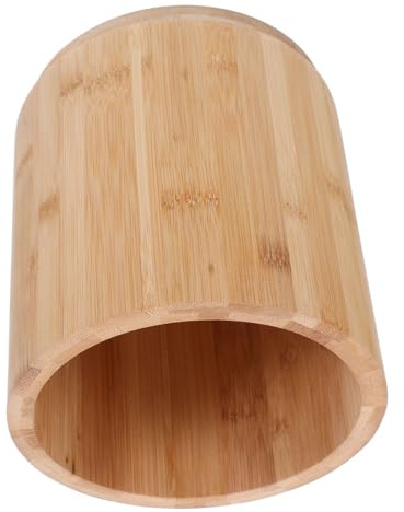 BESTYASH Rotating Utensil Holder Organizer for Countertop Water Resistant Box with Chopstick and Fork Storage Sustainable Natural Finish for Farmhouse Decor