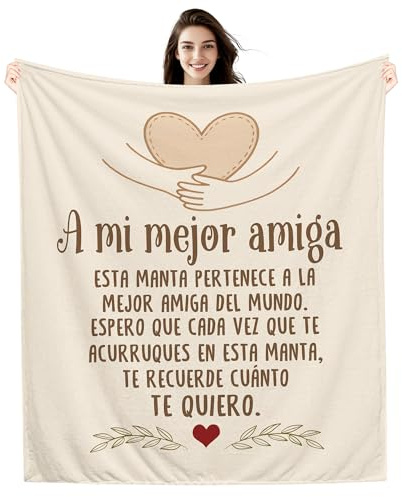 Amorea A mi Mejor Amiga Espero Que Cada Vez Que te Acurruques en Esta Manta te Recuerde cuánto te Quiero Manta para la Mejor Amiga Mujer Regalo de Cumpleaños y Navidad