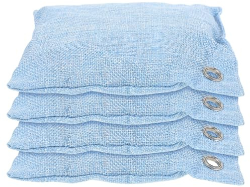 Healvian Borse purificanti in carbone di bambù 4 pezzi assorbenti interni per interni in carbone attivo per eliminare l'umidità e cattivi odori in casa, auto, armadio e animali domestici
