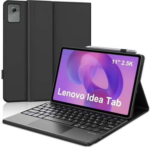 Coque Clavier pour Lenovo Idea Tab 11 Pouces, AZERTY Français Housse Clavier Bluetooth Magnétique Détachable avec Pavé Tactile pour Tablette Lenovo Idea Tab 11 2025 (TB336FU/TB336ZU), Noir