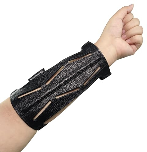 ARCXTEN Armschutz für Bogenschießen Leder Unterarmschutz für Erwachsene Jagd, Sportbogen Zubehör – Professioneller verstellbaren Armschoner für Bogensport