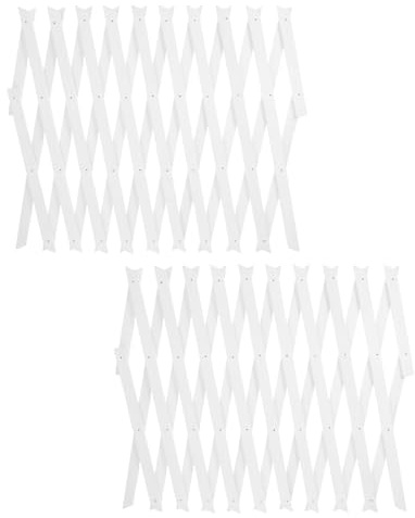 Gadpiparty Lot de 2 Panneaux Treillis en Bois Blanc Extensibles pour Plantes Grimpantes, Facile à Installer, pour Maison et Jardin, Support Ajustable pour Vigne et Rose