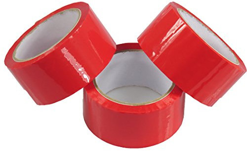 triplast 48 mm x 66 m Ruban adhésif d'emballage à faible bruit – Rouge (Lot de 12)