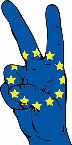 U24 Aufkleber Peace Finger Europa 12 x 26 cm Autoaufkleber Sticker
