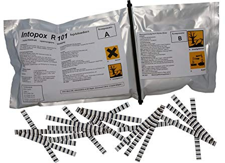 1kg Gießharz, Epoxidharz im Knetbeutel + 30 Estrichklammern