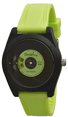 SMARTY VINYL Unisex-Armbanduhr aus Silikon schwarz und grün SW045D07