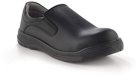 Zapato de Seguridad Negro Saxa S2 - Ligero, Antideslizante, Flexible, Lavable, Antistatico - para Alimentacion, Cocina, Sanitario, Medicina, Hostelería (36, Negro)
