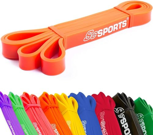 ScSPORTS® Fitnessband - Extra Lang, 2m, Elastisch, Nachhaltig, aus Natürlichem Latex - Gymnastikband, Trainingsband, Theraband, Widerstandsband für Krafttraining, Yoga, Pilates (Orange)