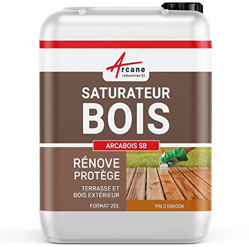 Saturateur, bois, pour terrasse, bardage, extérieur : Arcabois SB - 20 L (jusqu'à 100 m²) Pin D'Oregon - Teinte Orangé - ARCANE INDUSTRIES