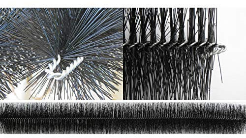 4x Dachrinnenbürste Ø 15cm, 120cm inkl. 3 Sicherungsklammern gegen Sturm und Wind