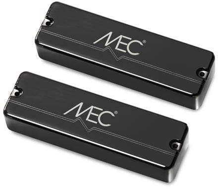 MEC Active Soapbar Humbucker Bass Pickup Set, Metal Cover, 5-String - Black Chrome