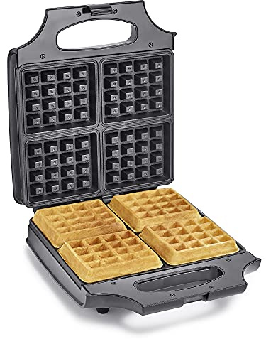 bella Waffle Maker, Non-stick, Extra Large Plates, Stainless Steel/Black