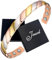 Jeracol Magnetisches Armband für Damen, aus reinem Kupfer, zur Schmerzlinderung, Goldgewebtes Muster, Magnettherapie-Armband mit 6 leistungsstarken Magneten, verstellbare Manschette, Gesundheitswesen