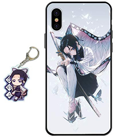 Staremeplz Compatible iPhone XS Case - Anime Design with Figure Keychain, Soft Silicone Flexible TPU Animation Phone Case