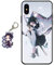 Staremeplz Compatible iPhone XS Case - Anime Design with Figure Keychain, Soft Silicone Flexible TPU Animation Phone Case